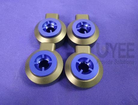 CNC Aluminum Machined Parts with blue and gray anodized